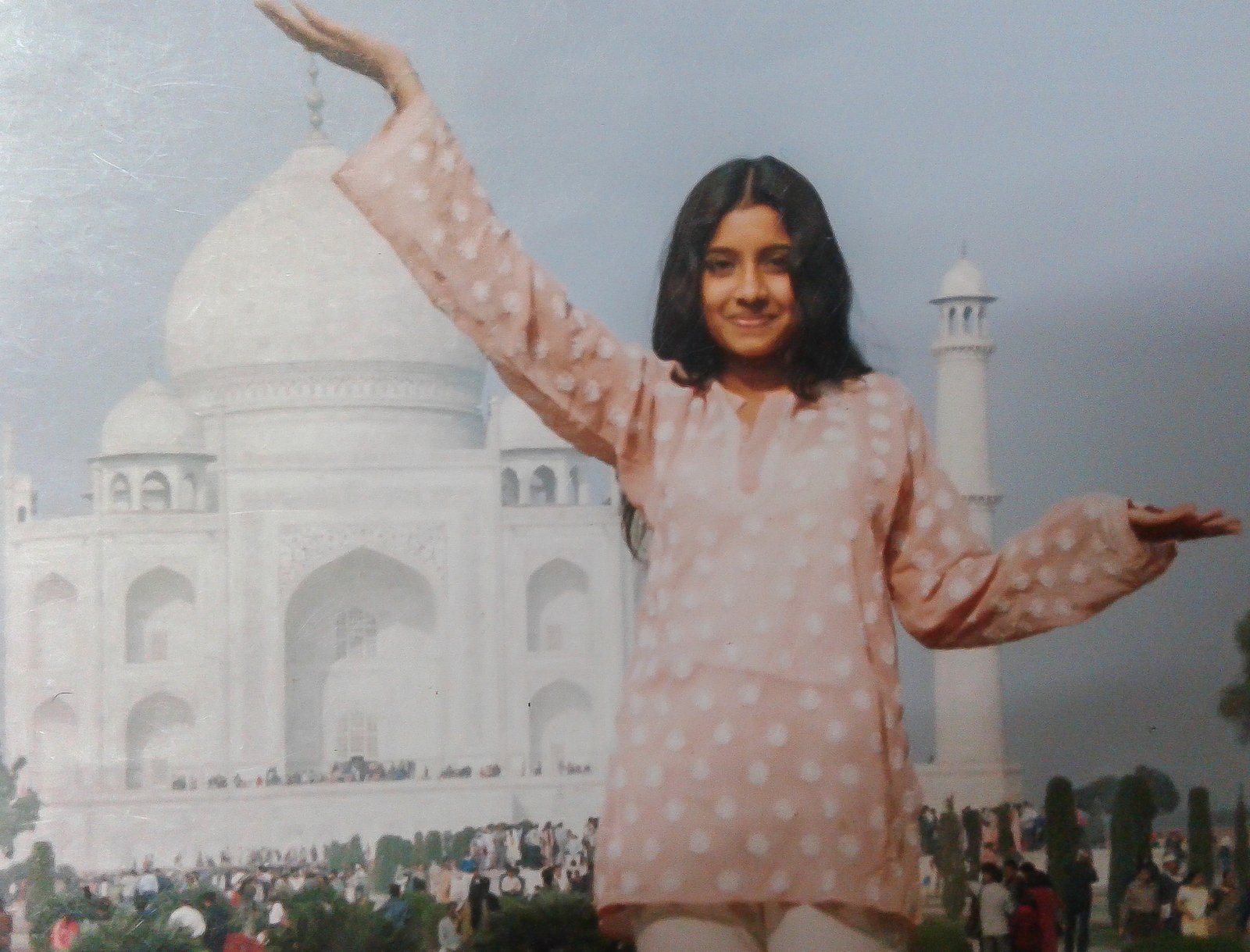 This picture was taken when I was 17, on a family vacation at Agra, Delhi. Embarrassing but what the hell!